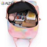 PU Leather Backpacks Large Capacity Women Girls Schoolbag Bookbags