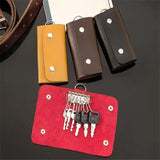 PU Leather Car Key Wallet Solid Key Holder Housekeeper Keys Organizer Key Case