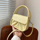 Women's PU Leather Crossbody Bag Buckle Shoulder Messenger Handbag