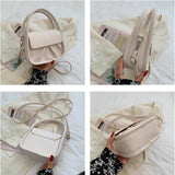 Women's PU Leather Crossbody Bag Buckle Shoulder Messenger Handbag