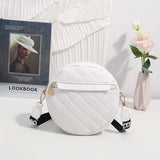 Vintage Small Round Shoulder Bag with Embroidered Crossbody for Women