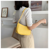 PU Leather Small Purse Handbags Acrylic Chain Armpit Bag Girls Shoulder Bags