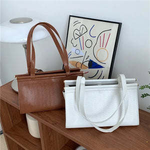 Crocodile Pattern Ladies Tote Handbag Vintage Style Women Shoulder Bag