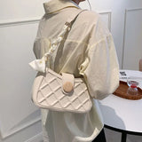 PU Leather Scarves Women Shoulder Bags High Underarm OL Cross Body Flap Bag