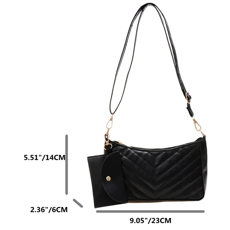 Small PU Leather Shoulder Bag for Women, Crossbody Handbag for Ladies