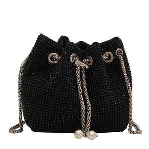 Women's Bucket Crossbody Bag Rhinestone Purse
