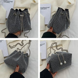 Women's Bucket Crossbody Bag Rhinestone Purse