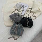 Women's Bucket Crossbody Bag Rhinestone Purse