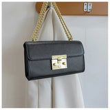 Women's PU Leather Crossbody Bag with Chains - Flap Purse