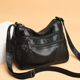 PU Leather Shoulder Bags Women Solid Handbags Totes Portable Large Capacity