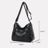 PU Leather Shoulder Bags Women Solid Handbags Totes Portable Large Capacity