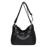 PU Leather Shoulder Bags Women Solid Handbags Totes Portable Large Capacity
