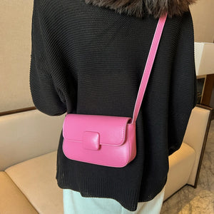 PU Leather Shoulder Crossbody Bag Women Candy Handbags Lipstick Square