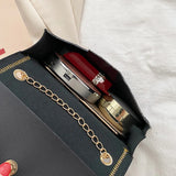 PU Leather Crossbody Bag for Women Small Handbags Purse with Chains