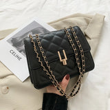 Rhombic Jacquard PU Leather Tote Bag Street Female Handbag
