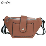 PU Leather Waist Bag Unisex Chest Bag Travel Money Phone Bags Ladies Fanny Pack