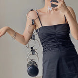 PU Leather Women Chain Messenger Bag Female Circle Bucket Shoulder Bags