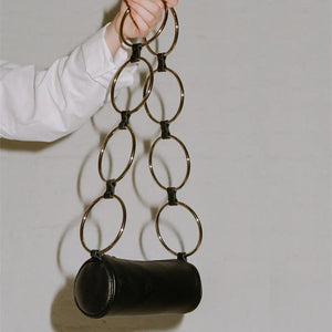 PU Leather Women Chain Messenger Bag Female Circle Bucket Shoulder Bags