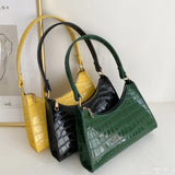 PU Leather Women Hobos Underarm Bag Crocodile Pattern Bright Colors Female Purse