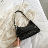 PU Leather Women Hobos Underarm Bag Crocodile Pattern Bright Colors Female Purse