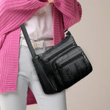PU Leather Women Shoulder Messenger Bags Solid Casual Pocket Female Shoulder Han