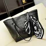 PU Leather Women Skull Printed Bag Female Solid Punk Shoulder Bag