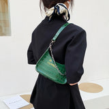 Crocodile Pattern Women Underarm Bag Chain Purse Handbags