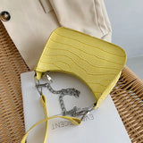 Crocodile Pattern Women Underarm Bag Chain Purse Handbags