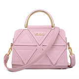 PU Leather Women's Tote Bag Triangle Patchwork Shoulder Bag