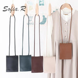 Vintage Soft Leather Crossbody Bag Mini Mobile Bag