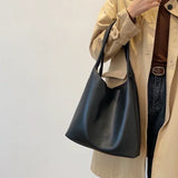 PU Shoulder Bags for Women Underarm Large Capacity Bucket Bag All-match OL Handb