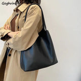 PU Shoulder Bags for Women Underarm Large Capacity Bucket Bag All-match OL Handb