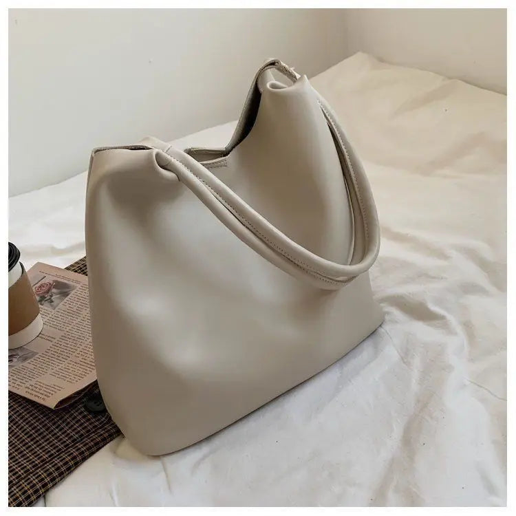 PU Shoulder Bags for Women Underarm Large Capacity Bucket Bag All-match OL Handb