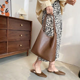 PU Shoulder Bags for Women Underarm Large Capacity Bucket Bag All-match OL Handb