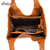 PU Leather Handbag Large Capacity Casual Tote Bag Shoulder Bag