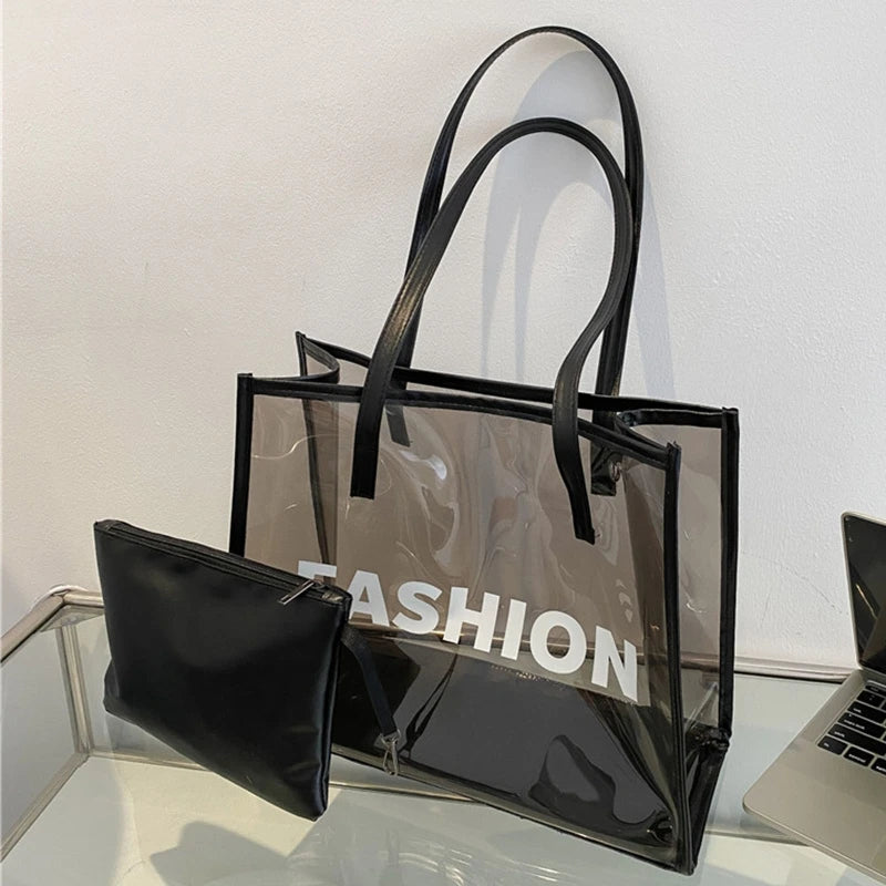 Clear PVC Jelly Bag Women Handbag Summer Shoulder Bags