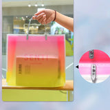 Transparent Frosted Plastic Tote Hanbag Shopper Reusable Shopping Bag