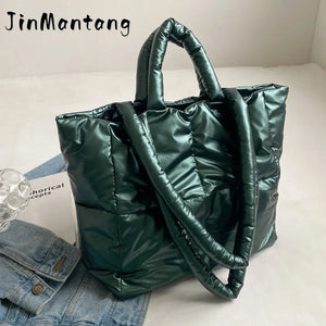 Padded Women's Winter Shoulder Bag Large Tote Crossbody Top-handle Bag