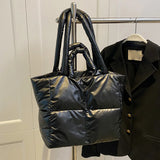 Winter Padded Large Tote Shoulder Bag for Women