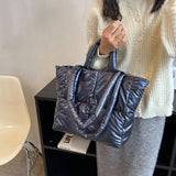 Winter Padded Large Tote Shoulder Bag for Women