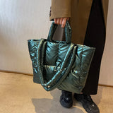 Winter Padded Large Tote Shoulder Bag for Women
