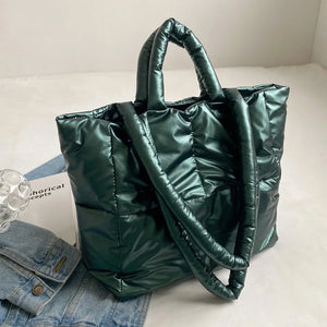 Winter Padded Large Tote Shoulder Bag for Women