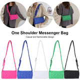 Quilted Crossbody Bag Solid Shopper Pouch Belt Buckle Women Shoulder Bag