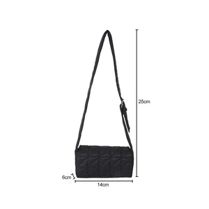 Quilted Crossbody Bag Solid Shopper Pouch Belt Buckle Women Shoulder Bag
