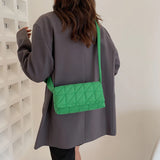 Quilted Crossbody Bag for Women Belt Buckle Shoulder Handbag