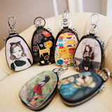 Small Leather Key Wallet Housekeepers Key Holder Case
