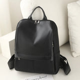 Panelled Backpack Women Preppy Style School Bags for Girls PU Leather Backpacks