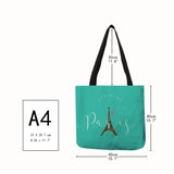 Paris English Letters Print Tote Bag Women Reusable Shopping Bags