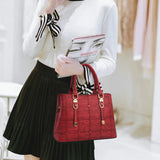 Plaid Leather Women Shoulder Bag High-capacity Messenger Clutch Handbag