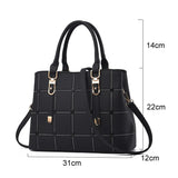 Plaid Leather Women Shoulder Bag High-capacity Messenger Clutch Handbag